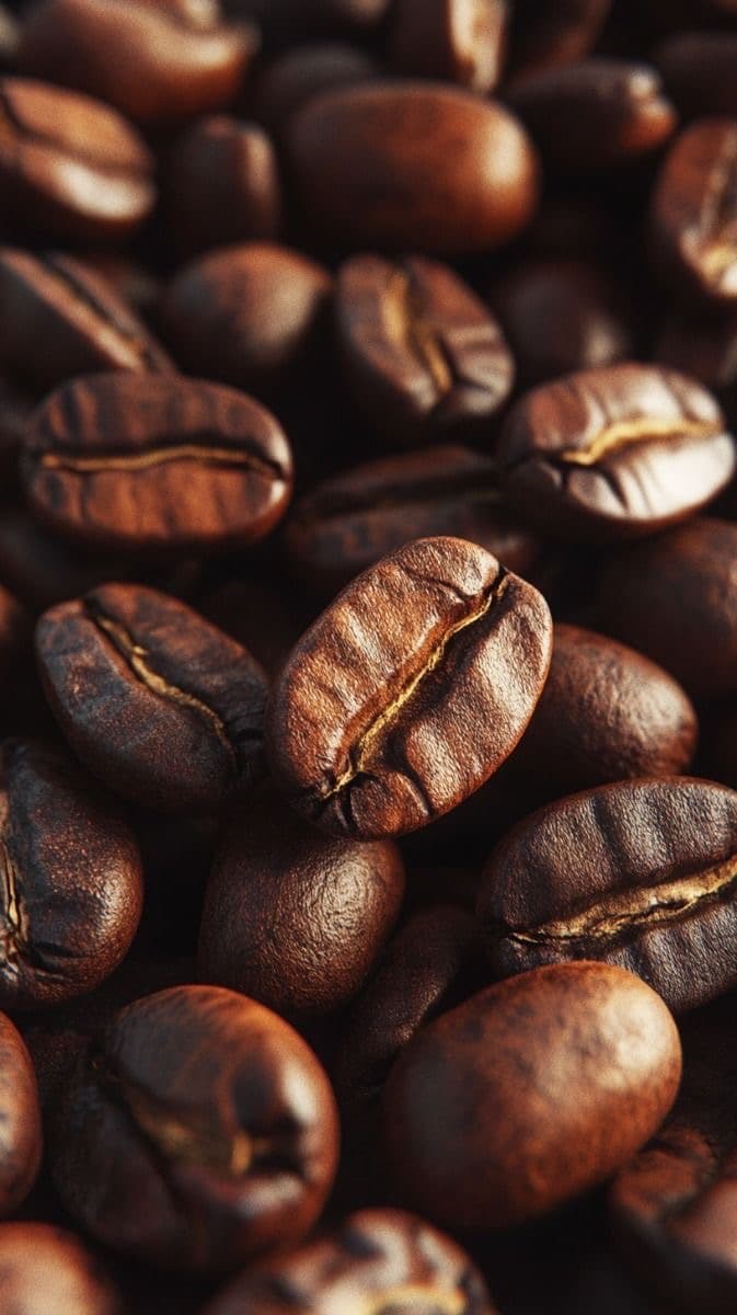 Coffee beans overhead